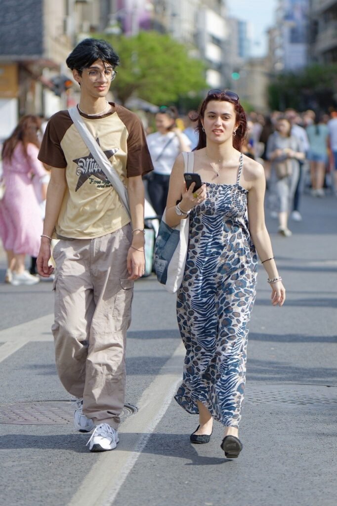 couple, people, promenade